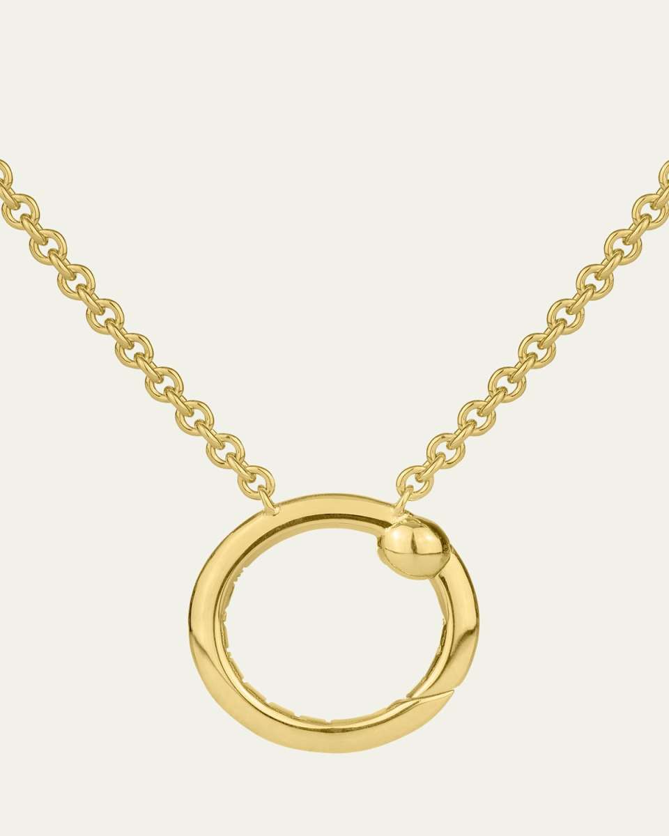 18k Yellow Gold Chain Ring Necklace
